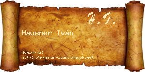Hausner Iván névjegykártya